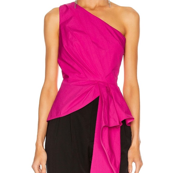 Self-Portrait Tops - Self-portrait Fuchsia one shoulder top. New with tag! Size 2